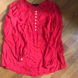 Red Blouse with detailed collar